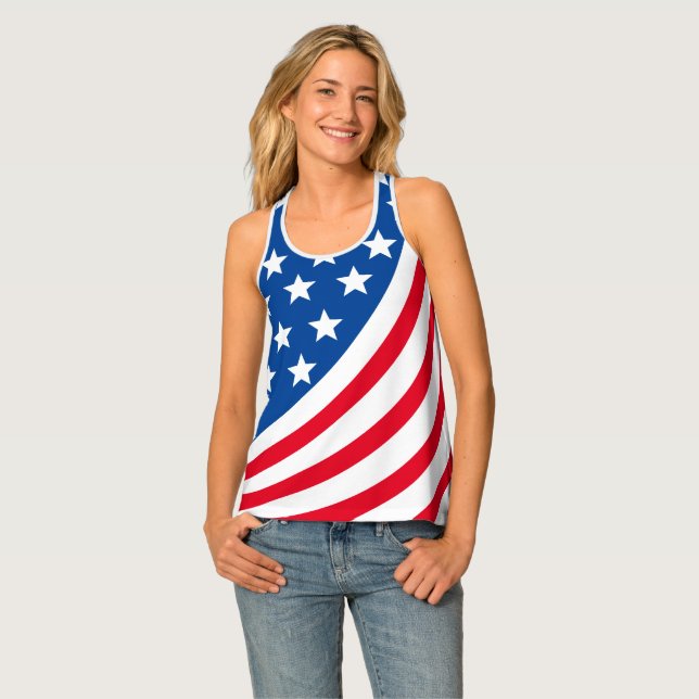 Artistic American Flag Tank Top (Front Full)