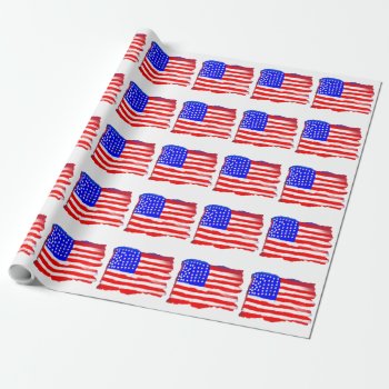 Artistic American Flag Wrapping Paper by SayKaDa at Zazzle