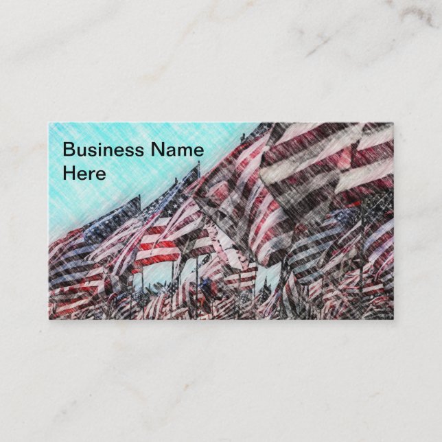 Artistic American Flags Business Card (Front)