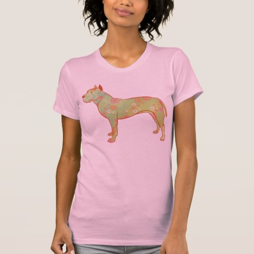 Artistic and Whimsical PitbullAmStaff Design T_Shirt
