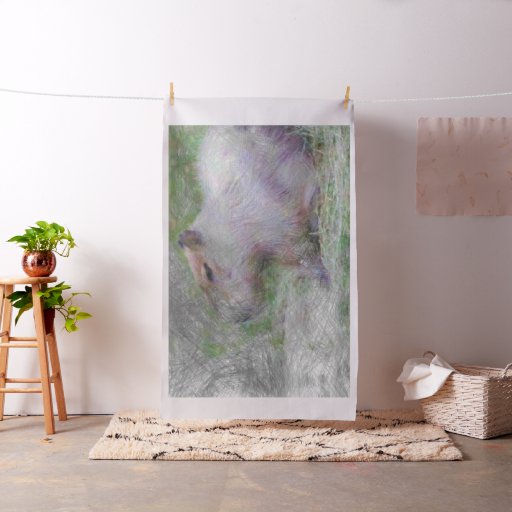 artistic animal capybara fabric