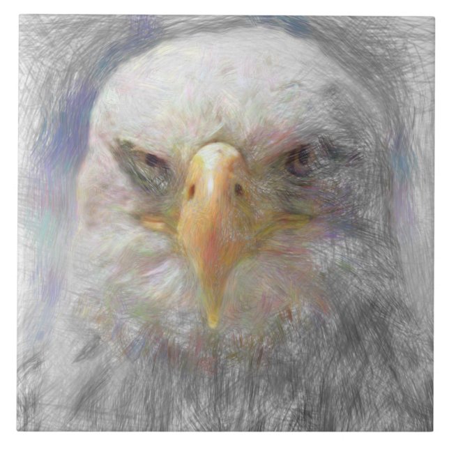 Artistic Animal eagle. Ceramic Tile (Front)