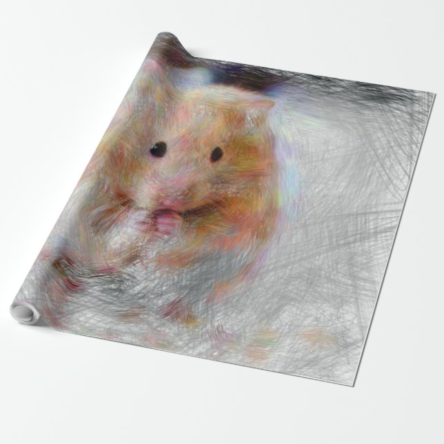 artistic animal hamster wrapping paper (Unrolled)