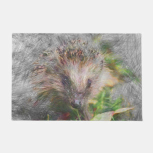 artistic animal hedgehog doormat