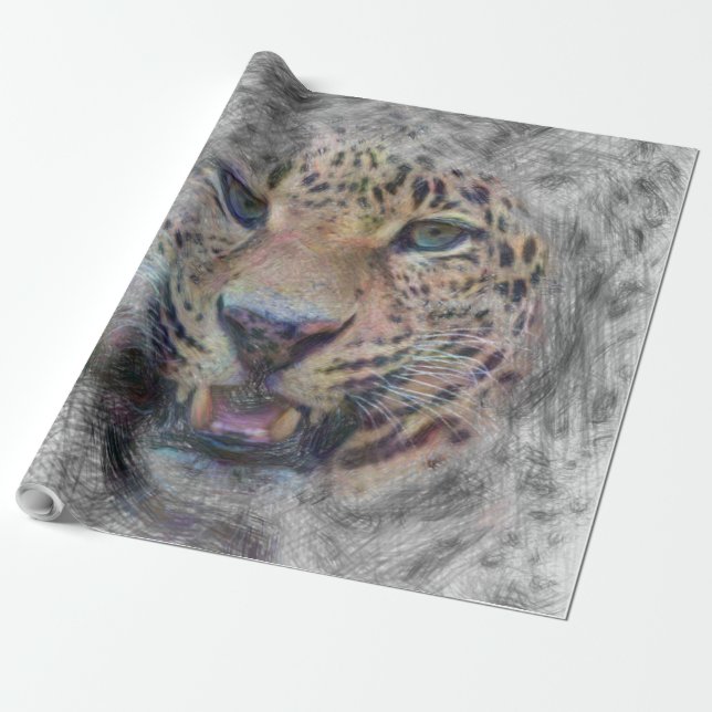 artistic animal leopard wrapping paper (Unrolled)