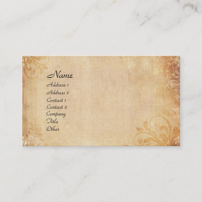 Artistic antique business card (Front)