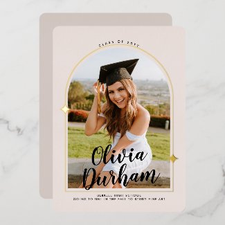 Artistic Arch Graduation Foil Invitation