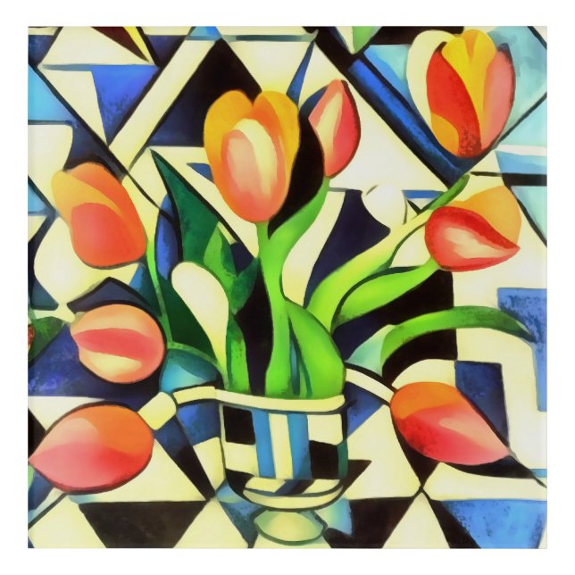 Artistic Art Deco Style Tulips (Front)