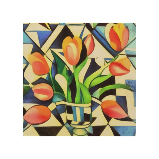 Artistic Art Deco Style Tulips (Front)