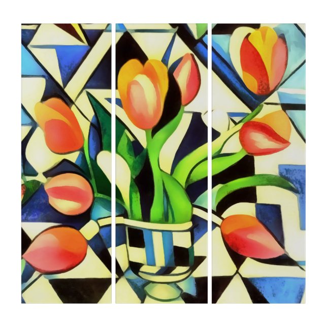 Artistic Art Deco Style Tulips (Front)