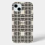 Artistic Art Nouveau patterns &amp; Monogram iPhone 15 Plus Case