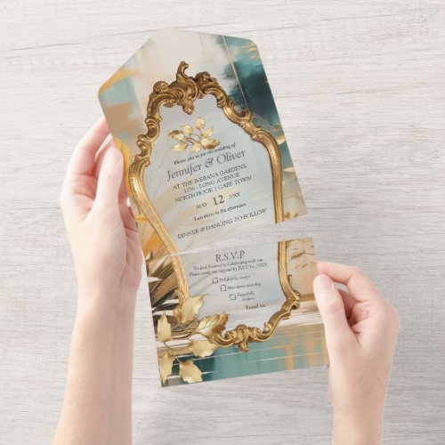 Artistic Asian Oriental Waves  Sceneries All In One Invitation