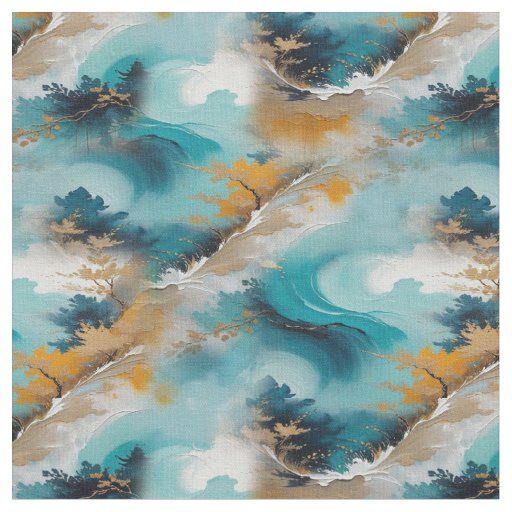 Artistic Asian Oriental Waves & Sceneries Fabric