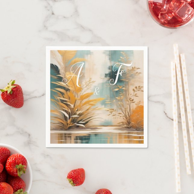 Artistic Asian Oriental Waves & Sceneries Napkins (Insitu)