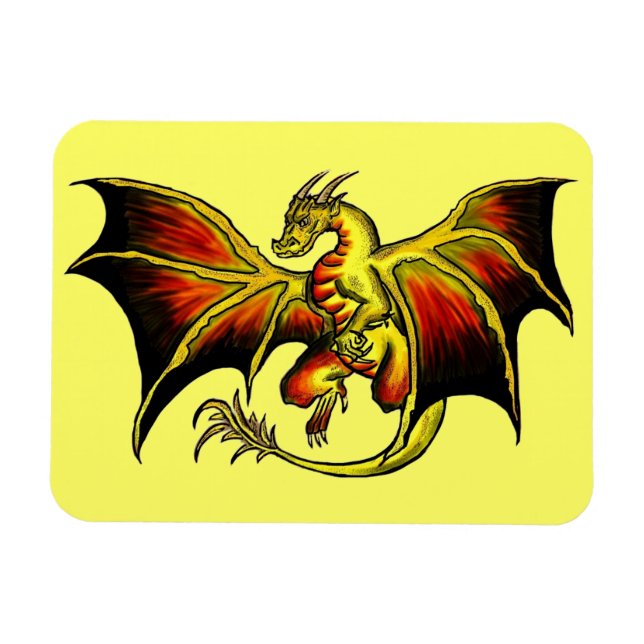 Artistic attitude colorful dragon rectangle magnet (Horizontal)