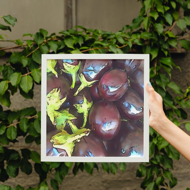 Artistic Aubergines Black Outline Art Canvas Print (Creator Uploaded)