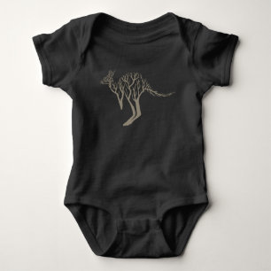 Artistic Australian Outback Kangaroo Tree Nature Baby Bodysuit
