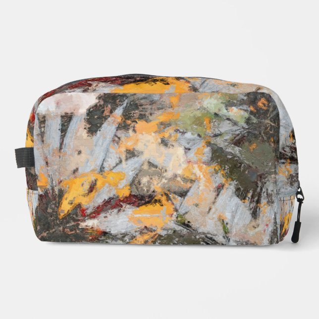 Artistic Autumn Flowers Painting Dopp Kit (Front)