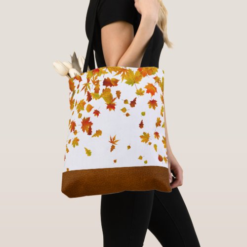 Artistic Autumn Leaves Wedding Tote Bag