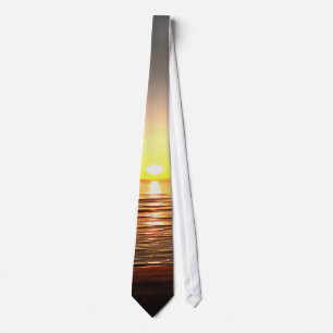 Artistic Autumn Sunset On the Aegean Neck Tie