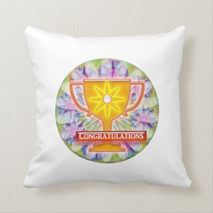 Artistic AWARD  Text CONGRATULATIONS Pillow