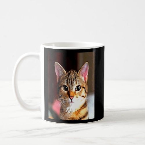 Artistic Baby Faced Yellow Eyed Brown Tabby Cat Po Coffee Mug
