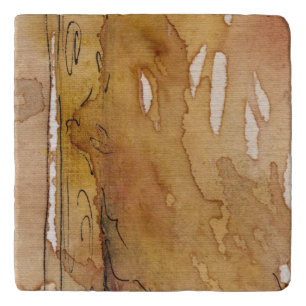 Artistic background watercolor trivet
