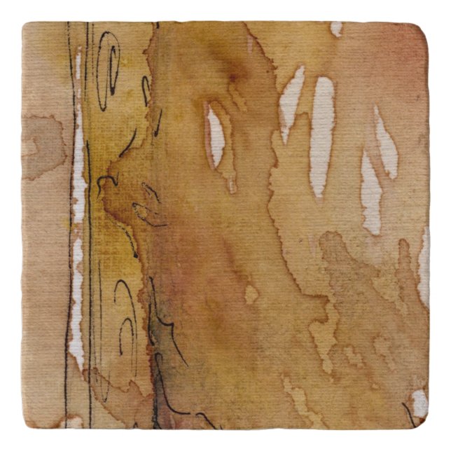 Artistic background watercolor trivet (Front)