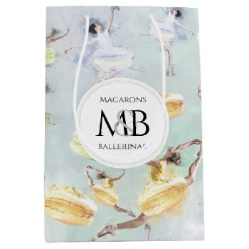 Artistic Ballerinas And Macarons Pastel Watercolor Medium Gift Bag by LifeInColorStudio at Zazzle