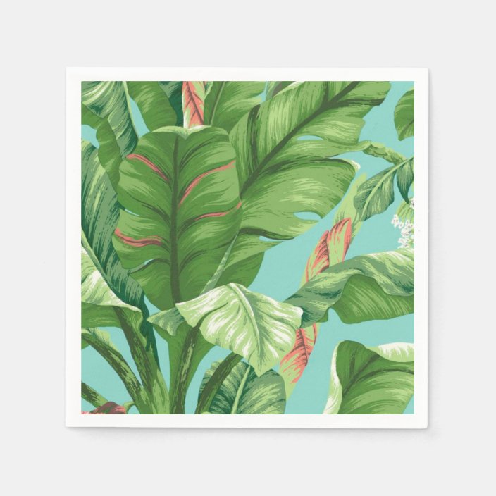Artistic Banana Leaf Flower Watercolor Painting Paper Napkins