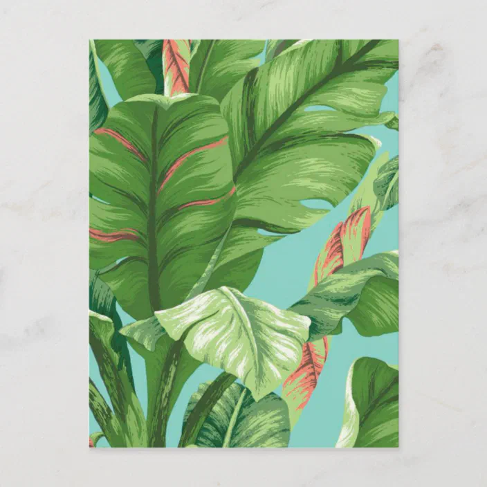 Artistic Banana Leaf Flower Watercolor Painting Postcard Zazzle Com