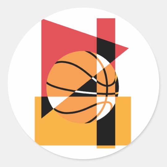 Artistic Basketball Classic Round Sticker