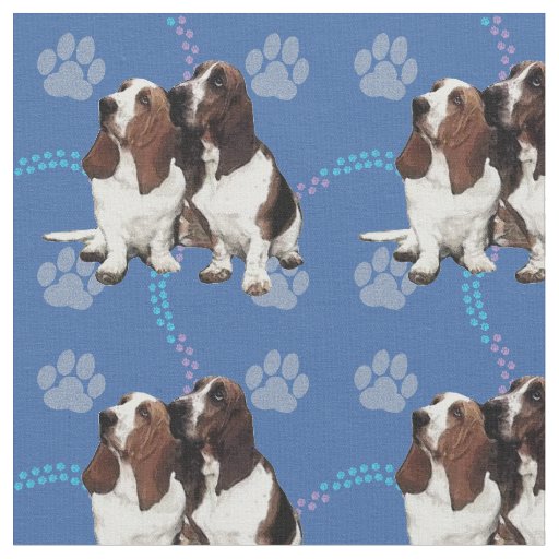 Artistic Basset Buddies Fabric