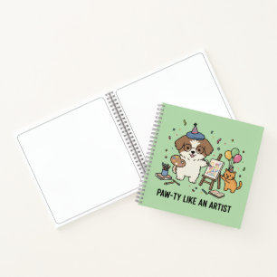 Artistic Beagle Ginger Cat Party Animal Sketchbook Notebook