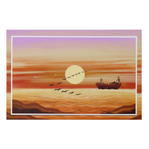 Artistic Beautiful Sunset Scenery-45239  Faux Canvas Print