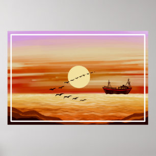 Artistic Beautiful Sunset Scenery-45239  Poster