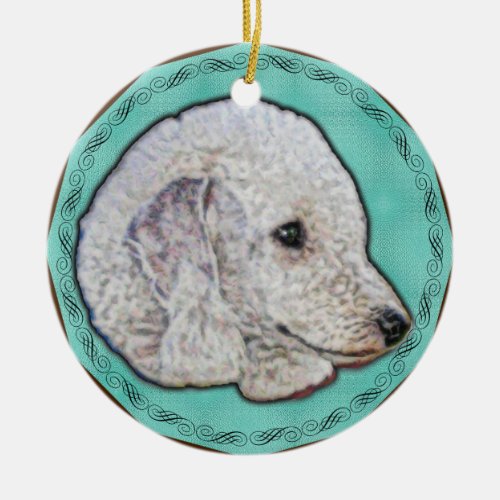 Artistic Bedlington Terrier Ceramic Ornament