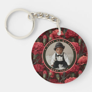 Artistic Best Friend Gifts Carnation Photo Keychain