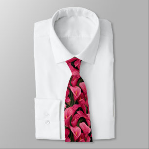 Artistic Best Man Calla Lilies Flower Neck Tie