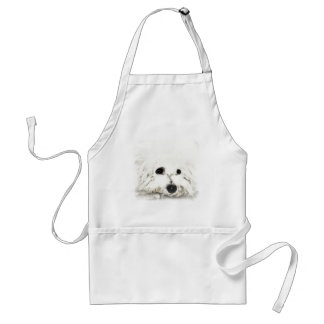 Artistic Bichon head aquarelle Adult Apron