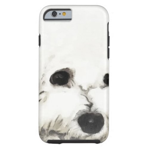 Artistic Bichon head aquarelle Tough iPhone 6 Case