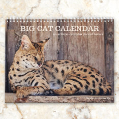 Artistic Big Cat Calendar at Zazzle