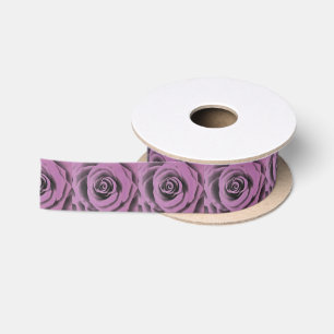 Artistic Big Dark Lavender Rose Satin Ribbon