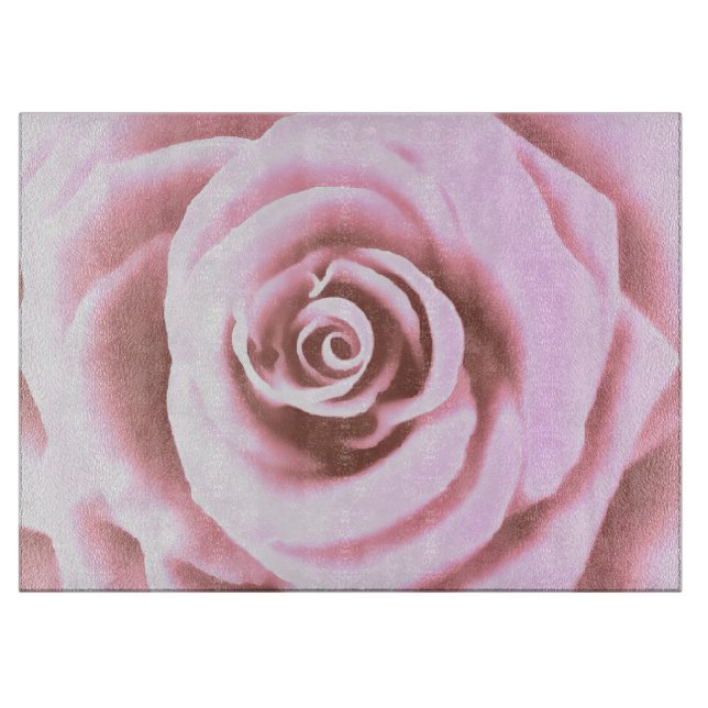 Artistic Big Pale Pink Rose Cutting Board (Front)