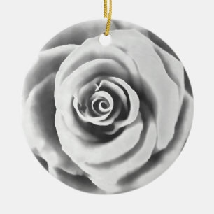 Artistic Big White Rose Ceramic Ornament