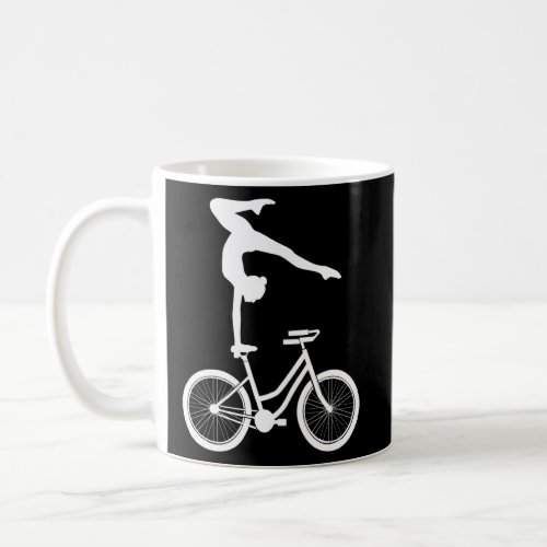 Artistic bike riding  gymnastics tricks  coffee mug