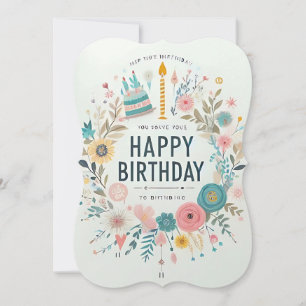 Artistic Birthday Party Invite - Whimsical Flowers