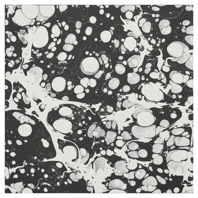 Artistic black white modern abstract paint pattern fabric (Swatch)