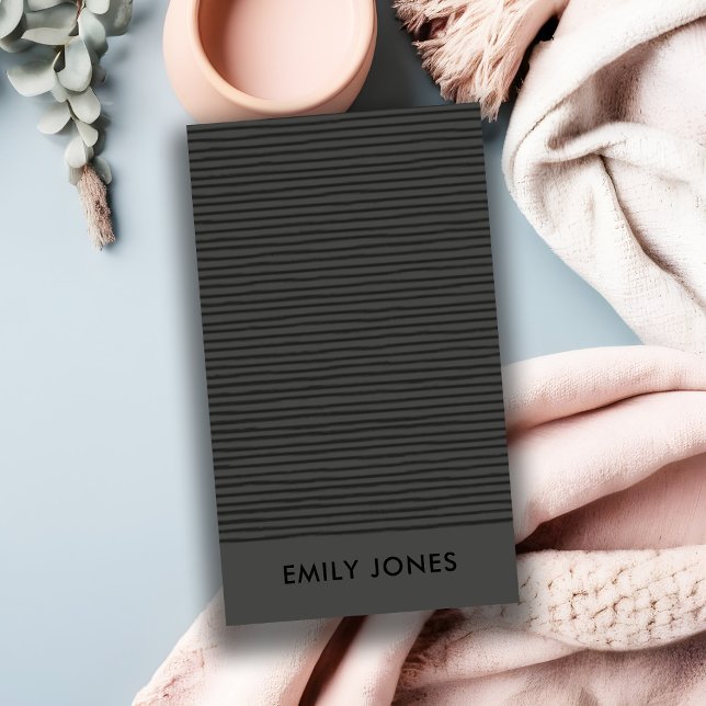 ARTISTIC BLACK WHITE SKETCH STRIPED LINE PATTERN BUSINESS CARD (Creator Uploaded)