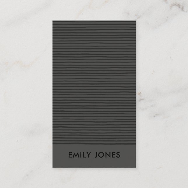 ARTISTIC BLACK WHITE SKETCH STRIPED LINE PATTERN BUSINESS CARD (Front)